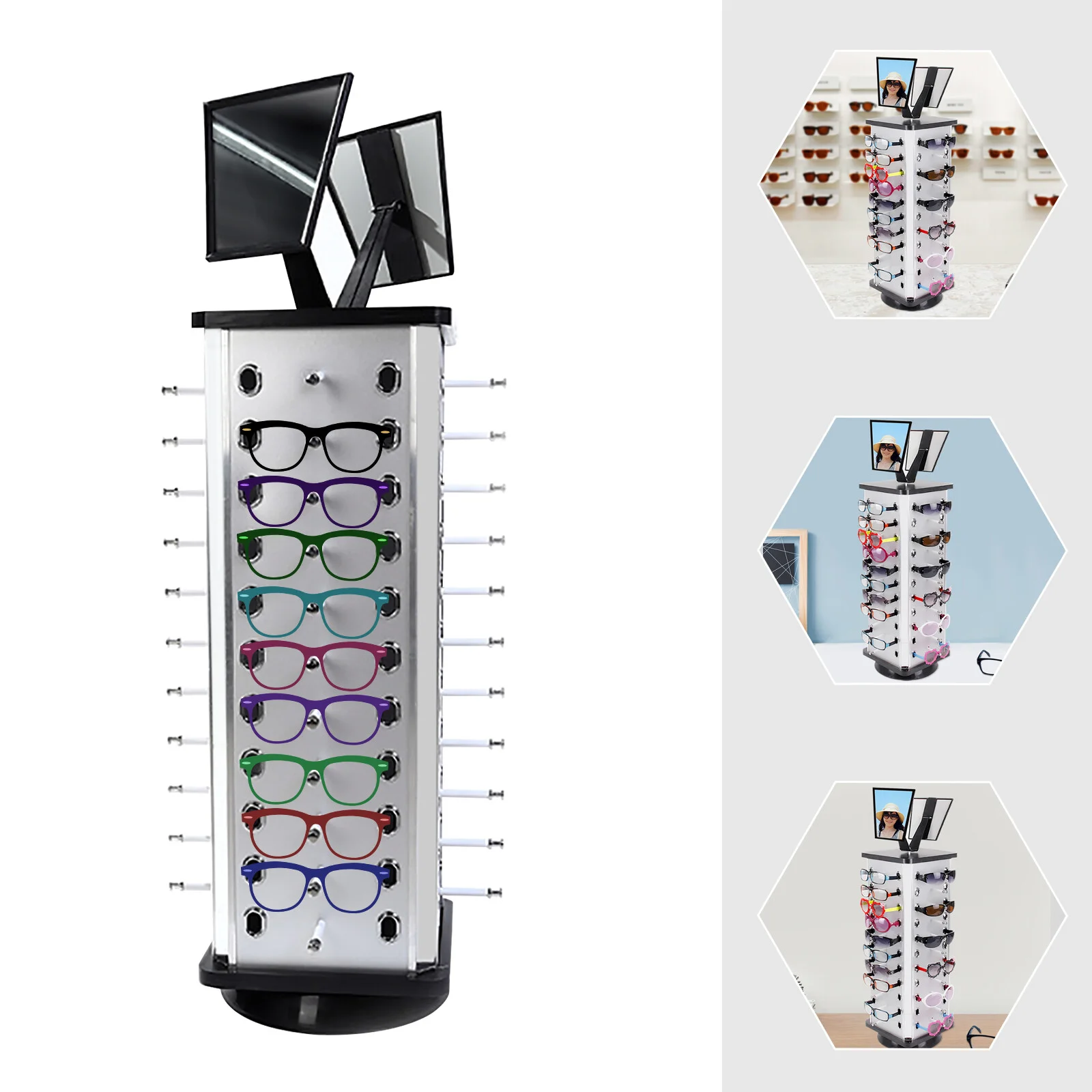 Retail Sunglass Display Stand Sunglasses Rack Holder Shelf For 44Pairs Glasses