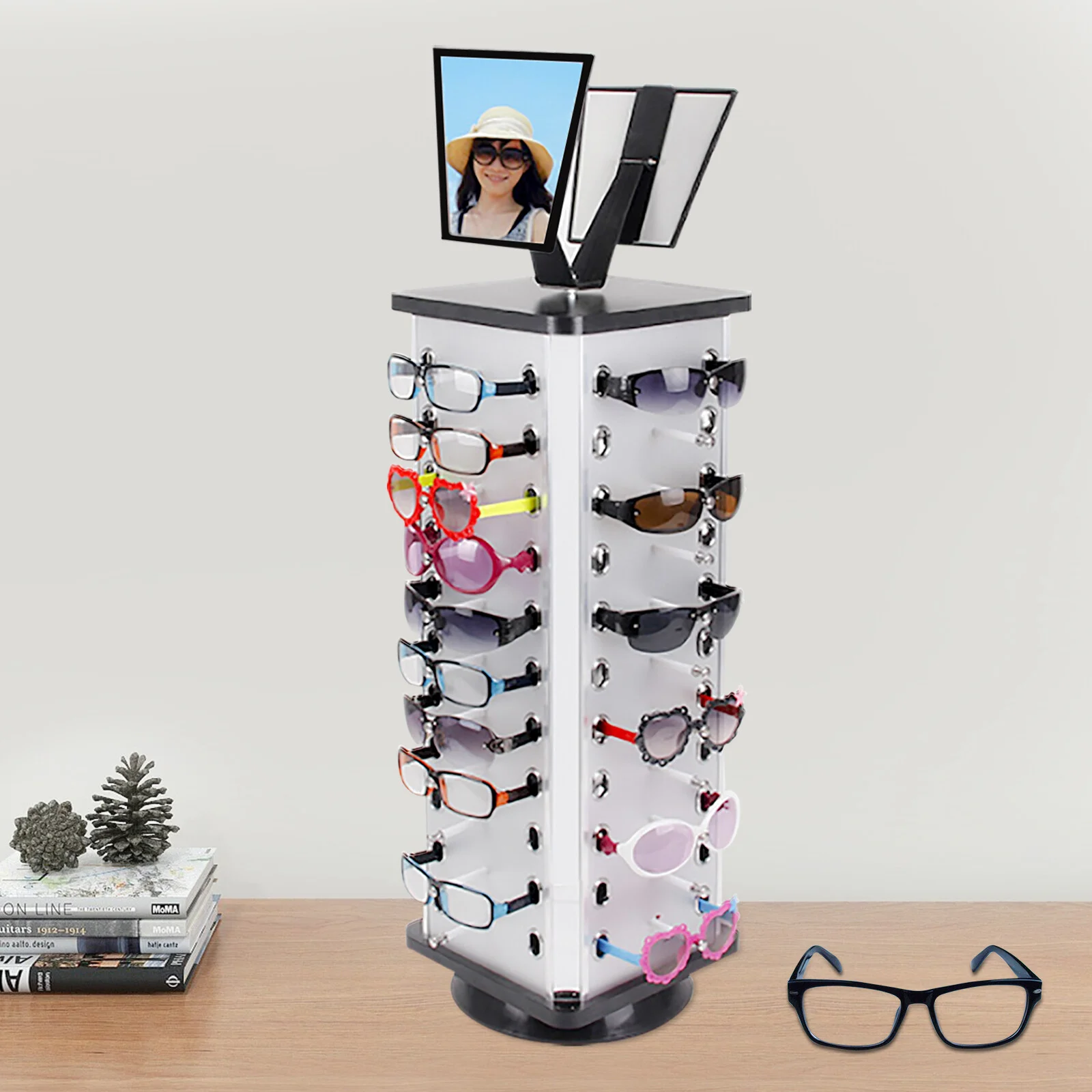 Retail Sunglass Display Stand Sunglasses Rack Holder Shelf For 44Pairs Glasses 2